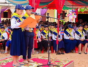Student speeches at dedication